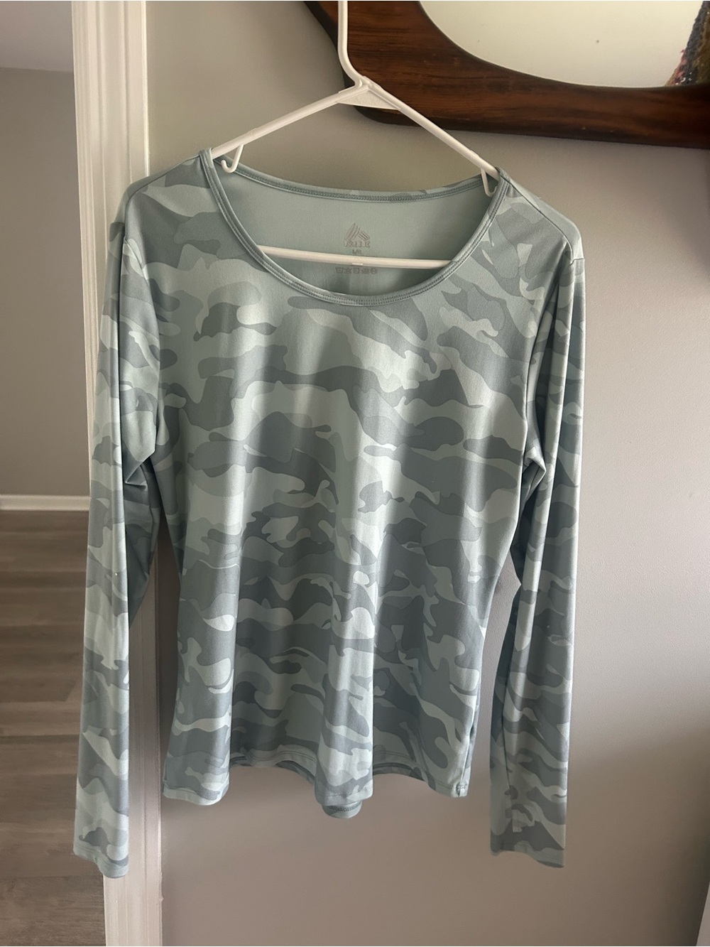 RBX Long Sleeve Camo Tee in Light Sage and Gray